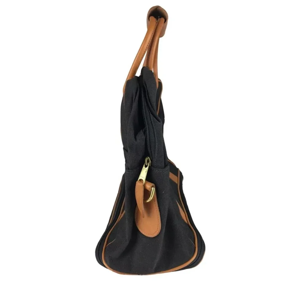 Crump Unisex Adults Navy Blue Brown Inner‎ Pocket Top Handle Satchel Bag Size L